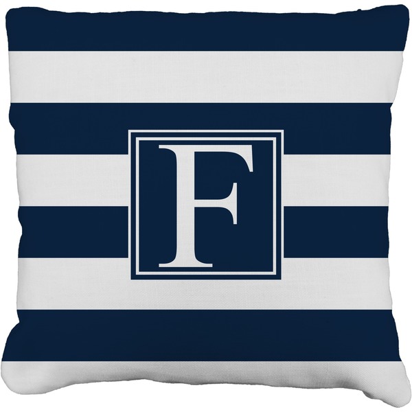 Custom Horizontal Stripe Faux-Linen Throw Pillow 20" (Personalized)