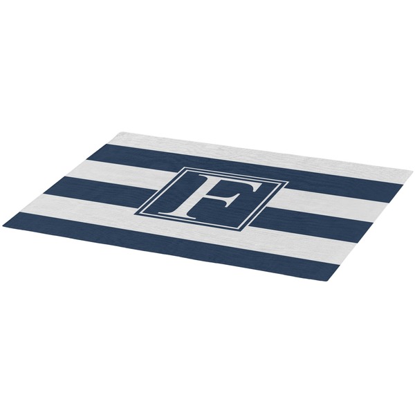 Horizontal Stripe Burlap Placemat (Angle View)
