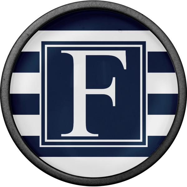 Horizontal Stripe Cabinet Knob - Black - Front