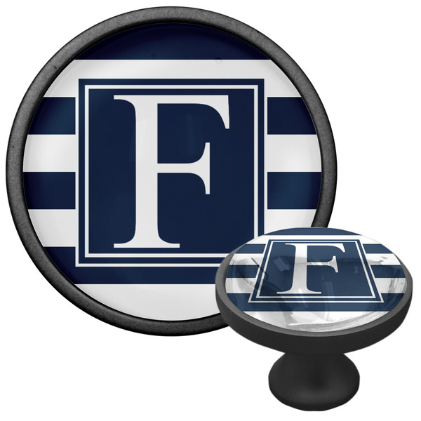 Horizontal Stripe Cabinet Knob - Black - Multi Angle