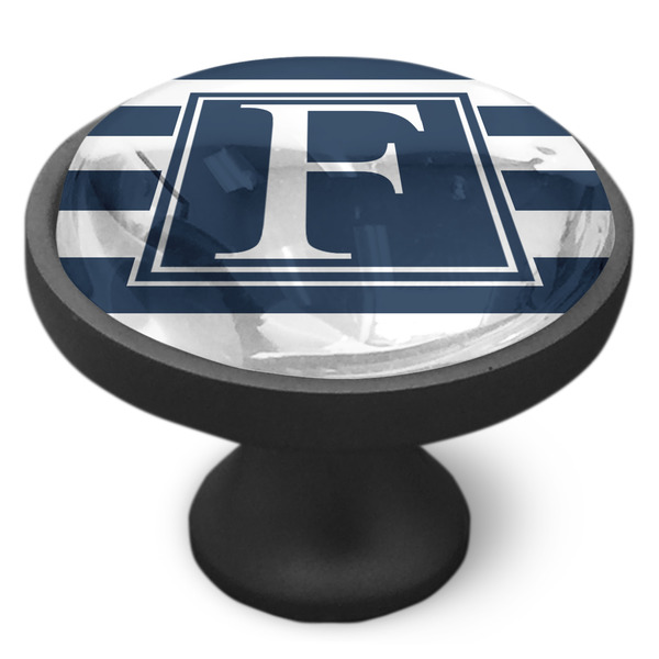 Horizontal Stripe Cabinet Knob - Black - Side