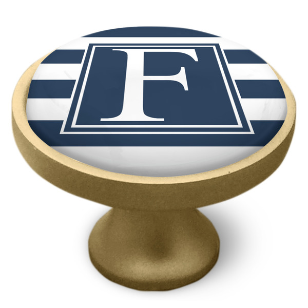 Horizontal Stripe Cabinet Knob - Gold - Side