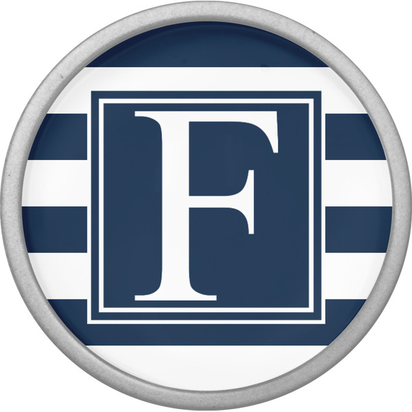 Horizontal Stripe Cabinet Knob - Nickel - Front