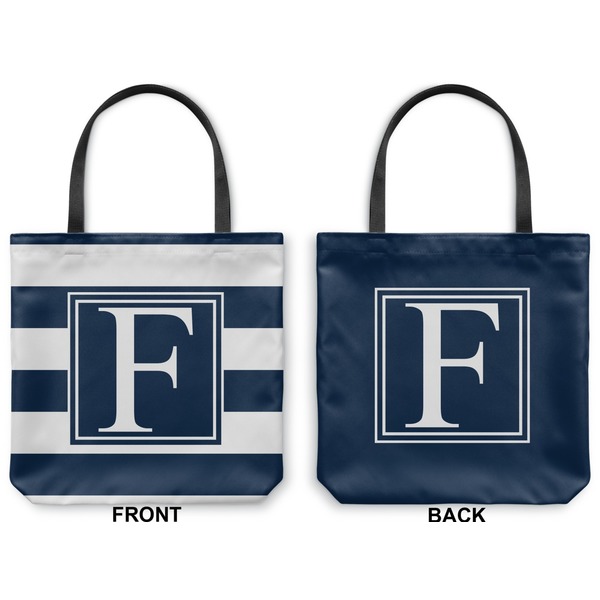 Horizontal Stripe Canvas Tote - Front and Back
