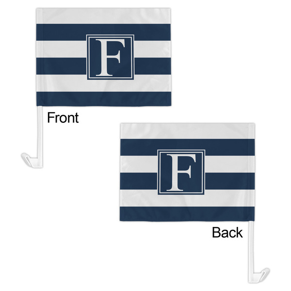 Horizontal Stripe Car Flag - 11" x 8" - Front & Back View