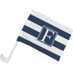 Horizontal Stripe Car Flag - Small w/ Initial