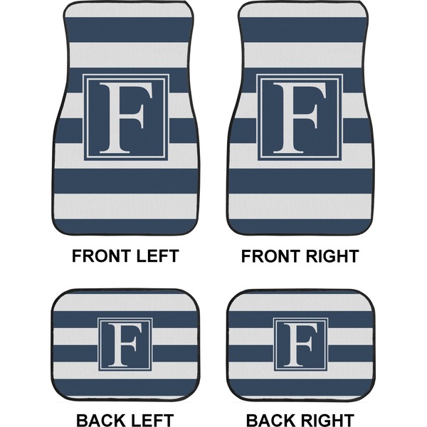 Horizontal Stripe Car Floor Mats Set (2F + 2B)
