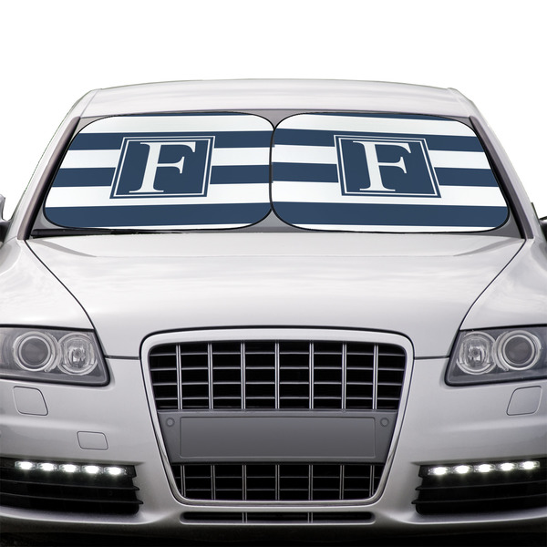 Horizontal Stripe Car Sun Shades - IN CONTEXT