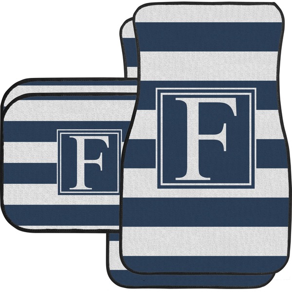 Custom Horizontal Stripe Car Floor Mats Set - 2 Front & 2 Back (Personalized)