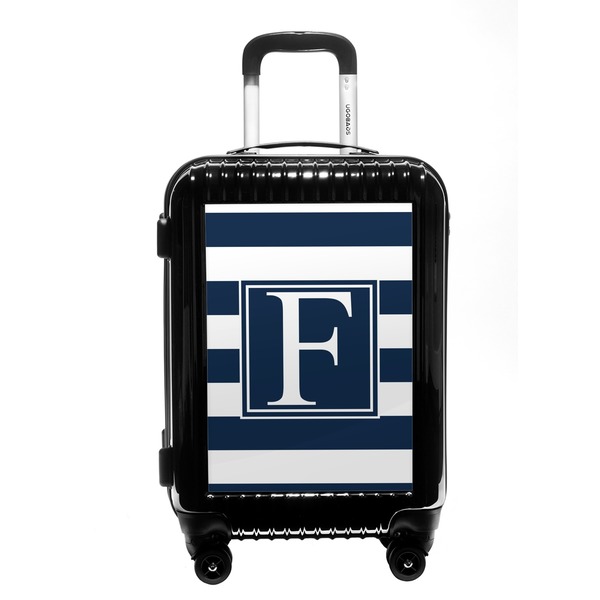 Custom Horizontal Stripe Carry On Hard Shell Suitcase (Personalized)