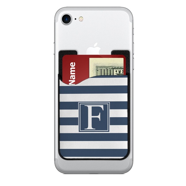 Custom Horizontal Stripe 2-in-1 Cell Phone Credit Card Holder & Screen Cleaner (Personalized)