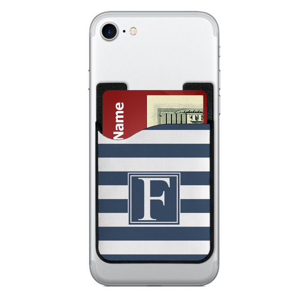 Custom Horizontal Stripe 2-in-1 Cell Phone Credit Card Holder & Screen Cleaner (Personalized)