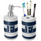 Horizontal Stripe Ceramic Bathroom Accessories Set (Personalized)
