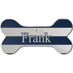 Horizontal Stripe Ceramic Dog Ornament - Front w/ Initial