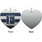 Horizontal Stripe Ceramic Flat Ornament - Heart Front & Back (APPROVAL)