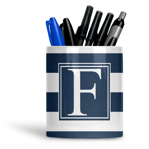 Custom Horizontal Stripe Ceramic Pen Holder