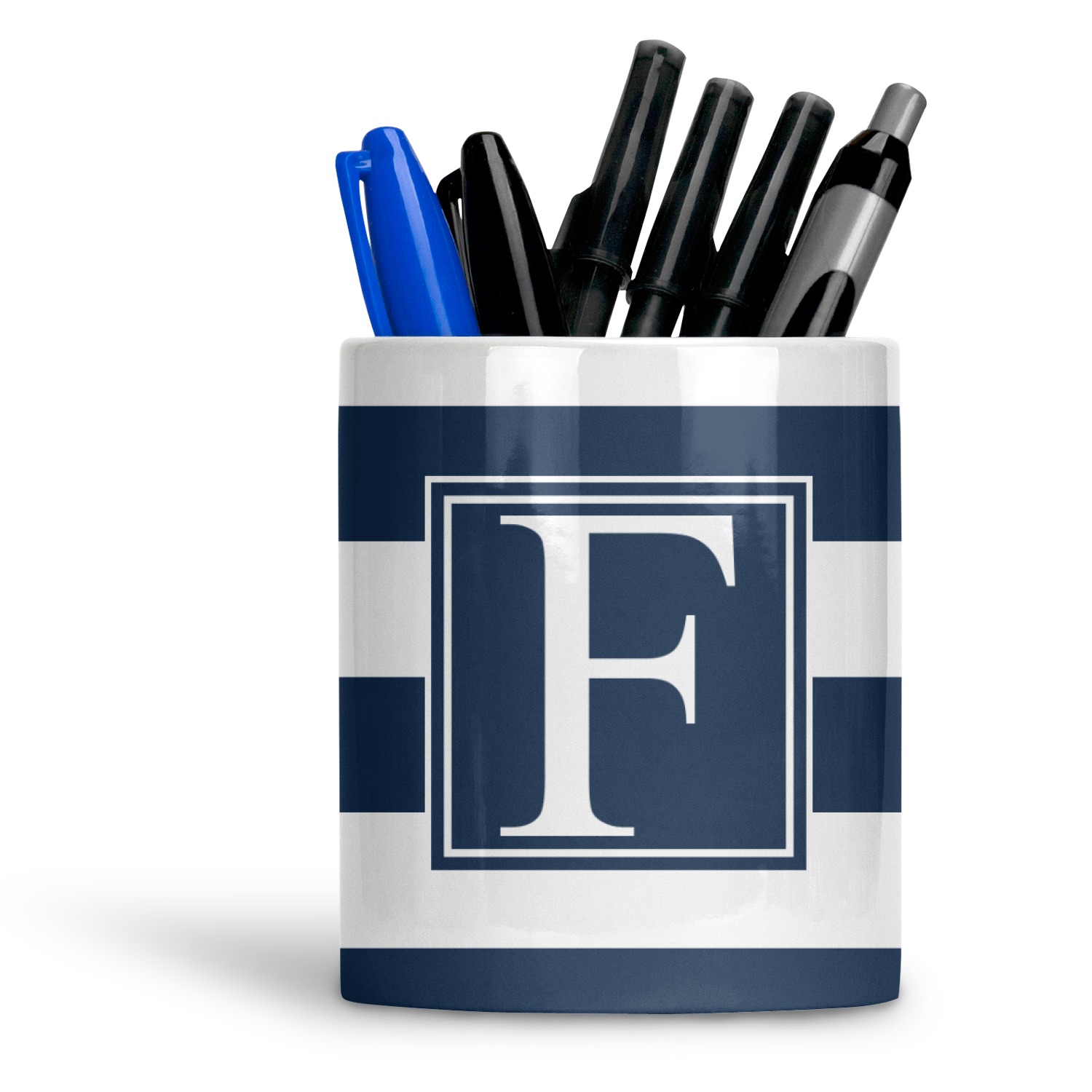 Horizontal Stripe Ceramic Pen Holder YouCustomizeIt