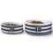 Horizontal Stripe Ceramic Dog Bowls - Size Comparison