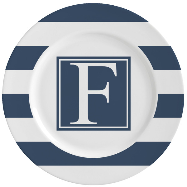 Custom Horizontal Stripe Ceramic Dinner Plates (Set of 4) (Personalized)