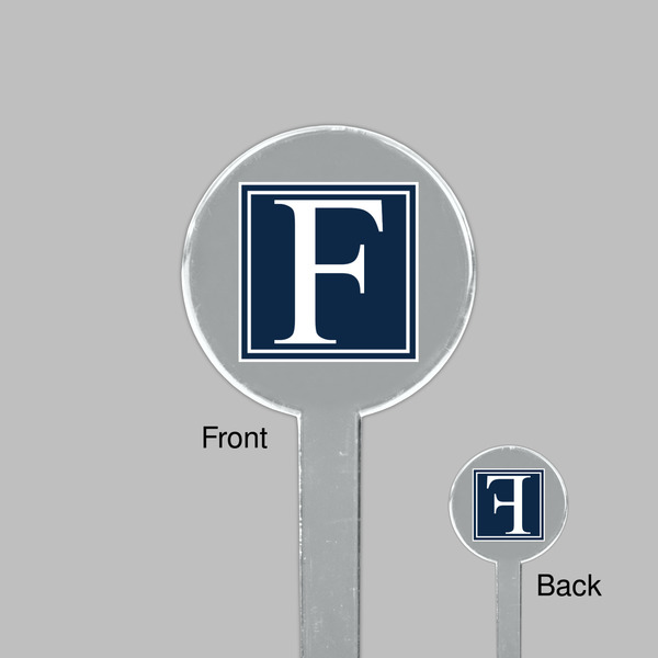 Horizontal Stripe Clear Plastic 7" Stir Stick - Round - Front & Back