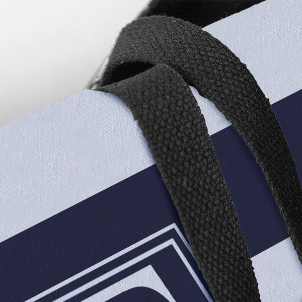 Horizontal Stripe Closeup of Tote w/Black Handles