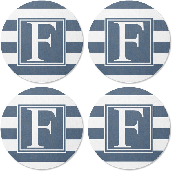 Horizontal Stripe Coaster Round Rubber Back - Apvl