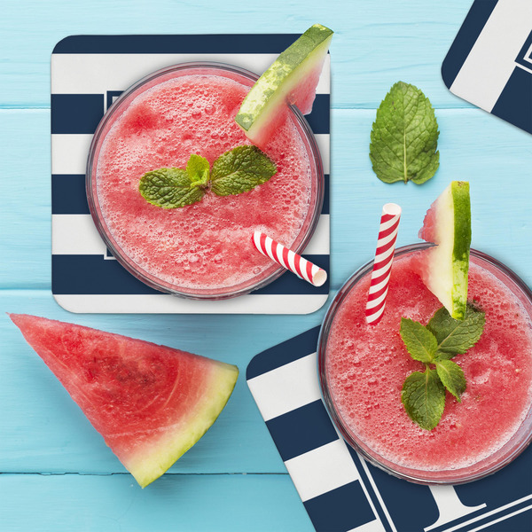 Horizontal Stripe Coaster Set - LIFESTYLE