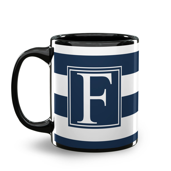 Horizontal Stripe Coffee Mug - 11 oz - Black