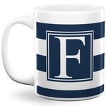 Horizontal Stripe 11 Oz Coffee Mug - White (Personalized)