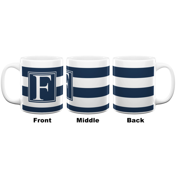 Horizontal Stripe Coffee Mug - 11 oz - White APPROVAL