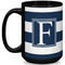 Horizontal Stripe Coffee Mug - 15 oz - Black Full