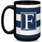 Horizontal Stripe 15 Oz Coffee Mug - Black (Personalized)