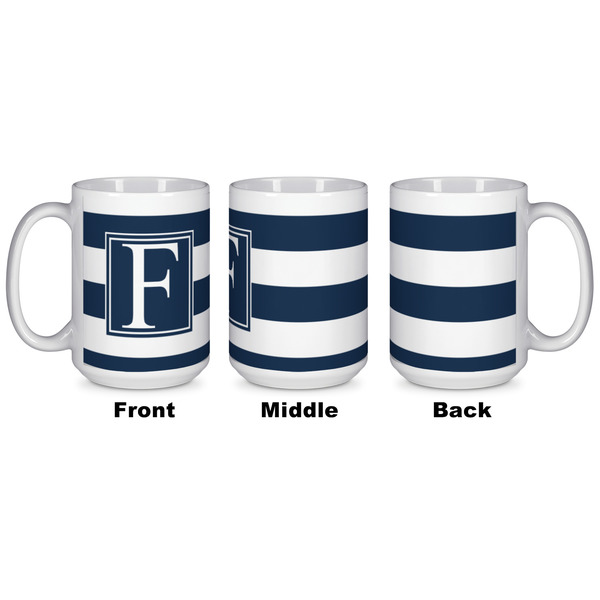 Horizontal Stripe Coffee Mug - 15 oz - White APPROVAL