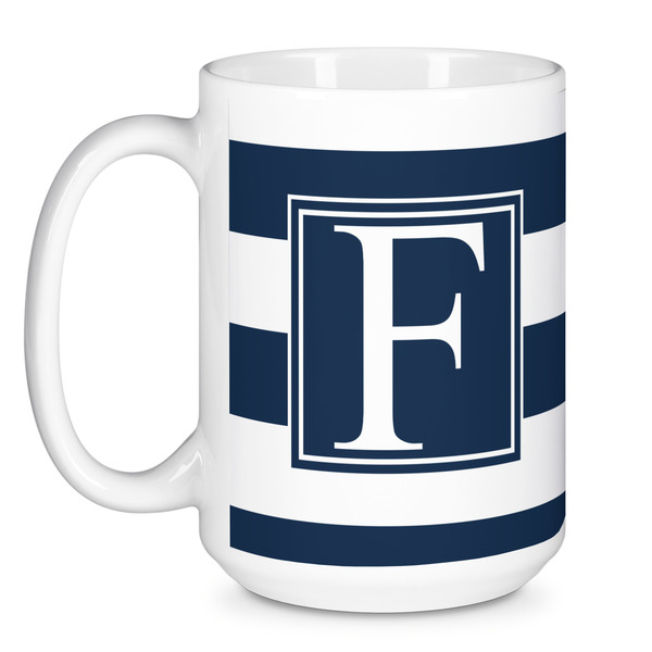 Horizontal Stripe Coffee Mug - 15 oz - White