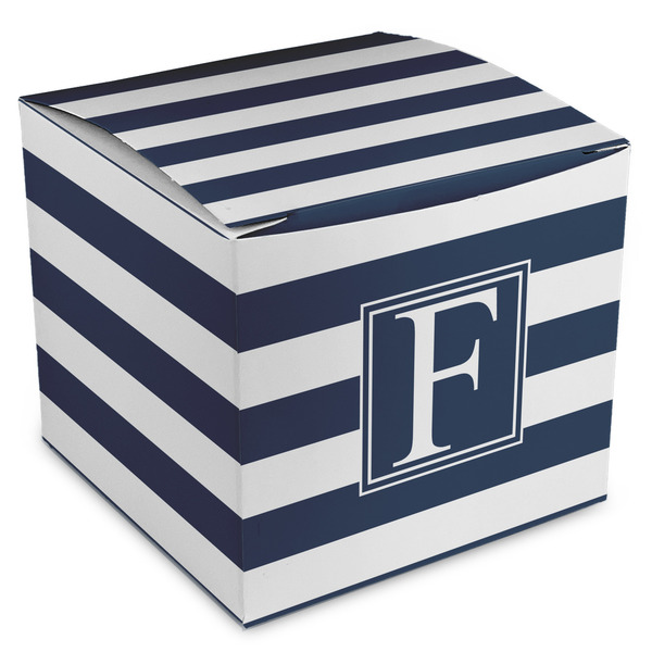 Custom Horizontal Stripe Cube Favor Gift Boxes (Personalized)