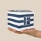 Horizontal Stripe Cube Favor Gift Box - On Hand - Scale View