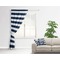 Horizontal Stripe Curtain With Window and Rod - in Room Matching Pillow