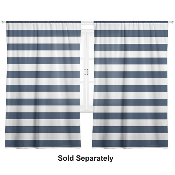 Custom Horizontal Stripe Curtain Panel - Custom Size