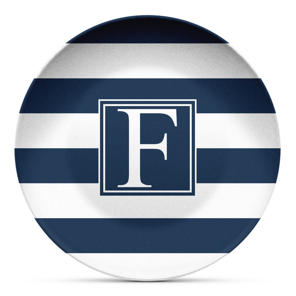 Custom Horizontal Stripe Microwave Safe Plastic Plate - Composite Polymer (Personalized)