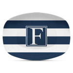 Horizontal Stripe Plastic Platter - Microwave & Oven Safe Composite Polymer (Personalized)