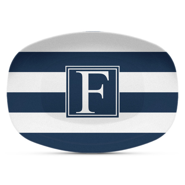 Custom Horizontal Stripe Plastic Platter - Microwave & Oven Safe Composite Polymer (Personalized)