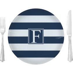 Horizontal Stripe Glass Lunch / Dinner Plate 10" (Personalized)
