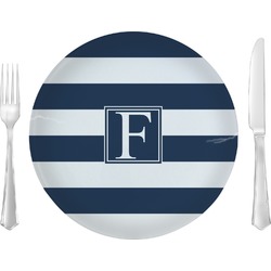 Horizontal Stripe 10" Glass Lunch / Dinner Plates - Single or Set (Personalized)