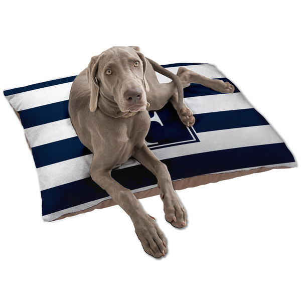 Custom Horizontal Stripe Dog Bed - Large w/ Initial