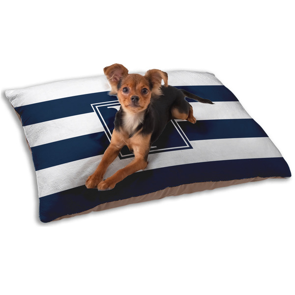 Custom Horizontal Stripe Dog Bed - Small w/ Initial