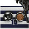 Horizontal Stripe Dog Food Mat - Large w/ Initial
