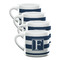 Horizontal Stripe Double Shot Espresso Mugs - Set of 4 Front