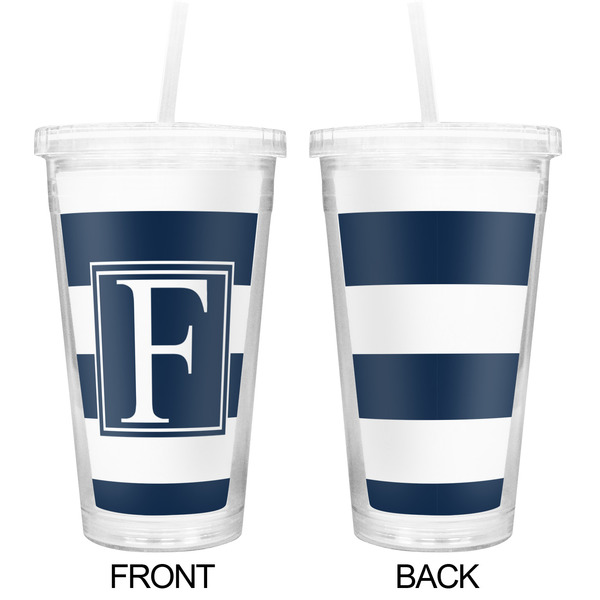 Horizontal Stripe Double Wall Tumbler with Straw - Approval