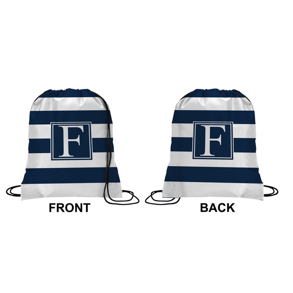 Horizontal Stripe Drawstring Backpack Front & Back Small
