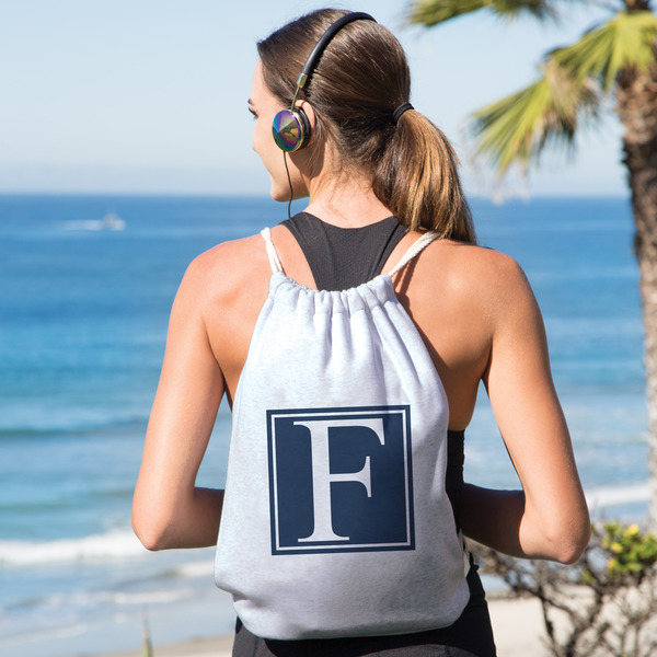 Horizontal Stripe Drawstring Backpacks - Sweatshirt Fleece - Single Sided - LIFESTYLE